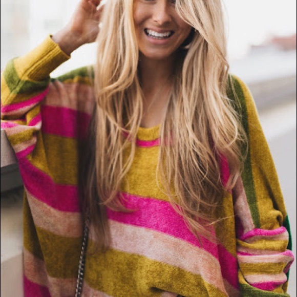 Free People Sweaters - Free People All About You Striped Knit Pullover